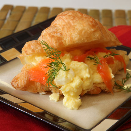 Croissant with Scrambled Egg & Salmon