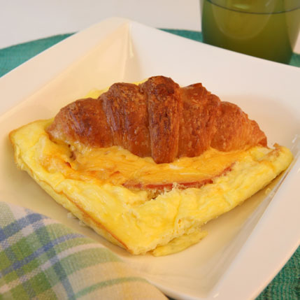 Croissant Soufflé with Cheese and Ham