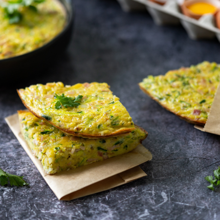 Baby marrow, Ham and Egg Slices